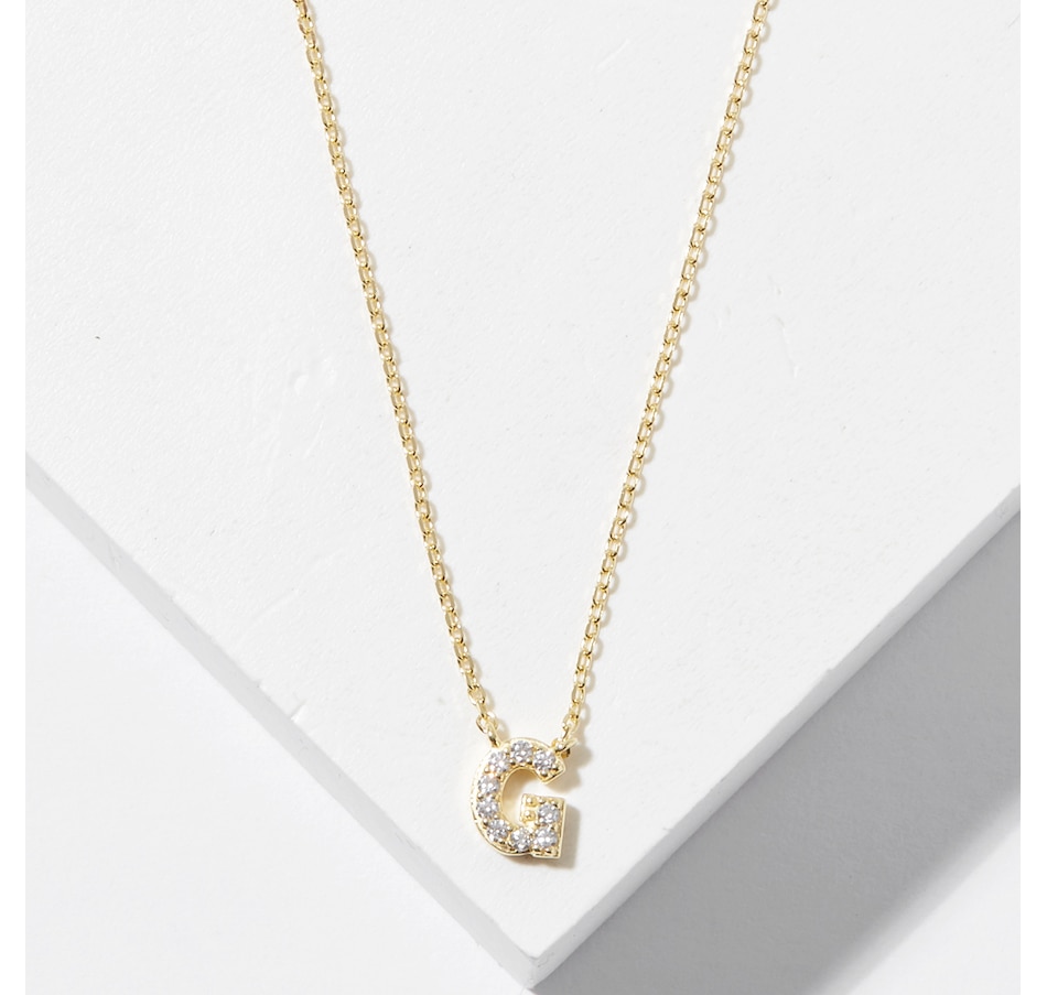 Image 726166_YGLG.jpg, Product 726-166 / Price $49.99, Diamonelle Sterling Silver Diamonelle Initial Pendant Necklace from Diamonelle on TSC.ca's Jewellery department