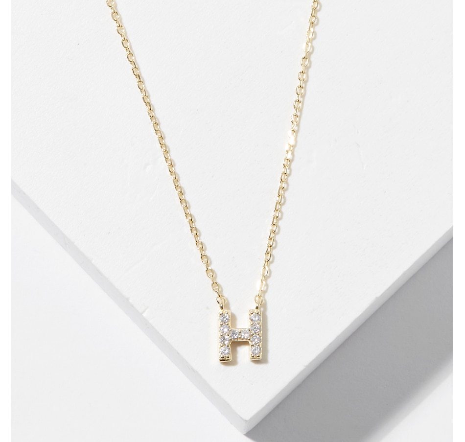 Image 726166_YGLH.jpg, Product 726-166 / Price $49.99, Diamonelle Sterling Silver Diamonelle Initial Pendant Necklace from Diamonelle on TSC.ca's Jewellery department