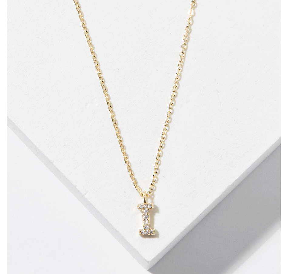 Image 726166_YGLI.jpg, Product 726-166 / Price $49.99, Diamonelle Sterling Silver Diamonelle Initial Pendant Necklace from Diamonelle on TSC.ca's Jewellery department
