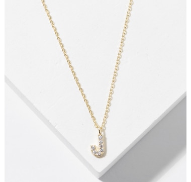 Diamonelle Sterling Silver Diamonelle Initial Pendant Necklace