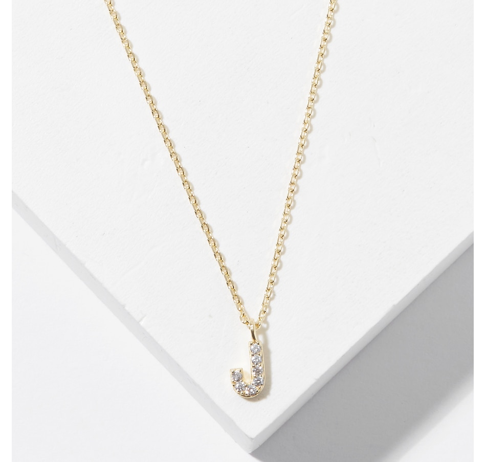 Image 726166_YGLJ.jpg, Product 726-166 / Price $49.99, Diamonelle Sterling Silver Diamonelle Initial Pendant Necklace from Diamonelle on TSC.ca's Jewellery department