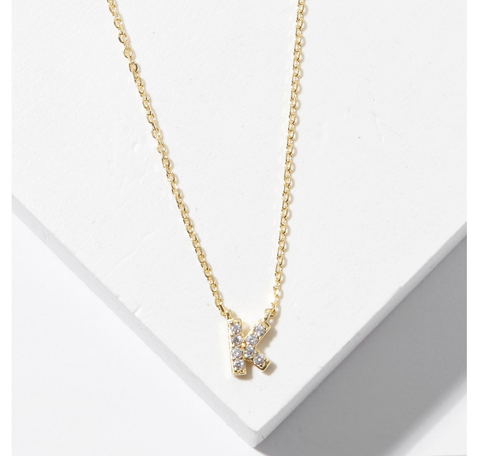 Image 726166_YGLK.jpg, Product 726-166 / Price $49.99, Diamonelle Sterling Silver Diamonelle Initial Pendant Necklace from Diamonelle on TSC.ca's Jewellery department