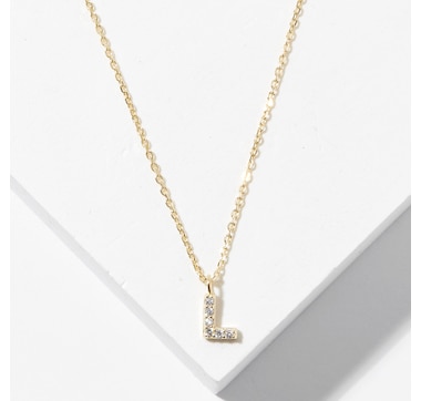 Diamonelle Sterling Silver Diamonelle Initial Pendant Necklace