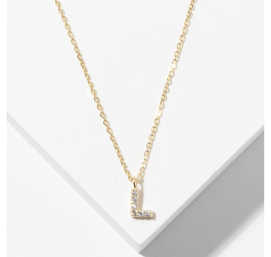 Image 726166_YGLL.jpg, Product 726-166 / Price $49.99, Diamonelle Sterling Silver Diamonelle Initial Pendant Necklace from Diamonelle on TSC.ca's Jewellery department