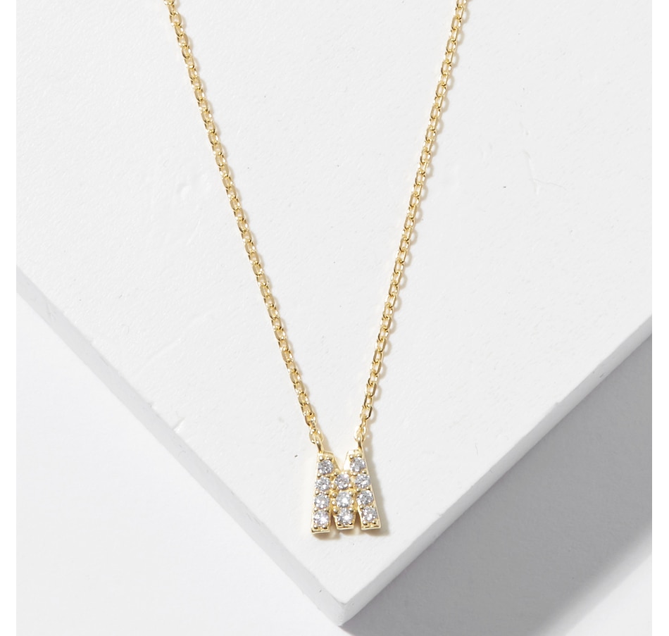 Image 726166_YGLM.jpg, Product 726-166 / Price $49.99, Diamonelle Sterling Silver Diamonelle Initial Pendant Necklace from Diamonelle on TSC.ca's Jewellery department