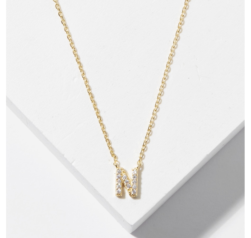 Image 726166_YGLN.jpg, Product 726-166 / Price $49.99, Diamonelle Sterling Silver Diamonelle Initial Pendant Necklace from Diamonelle on TSC.ca's Jewellery department