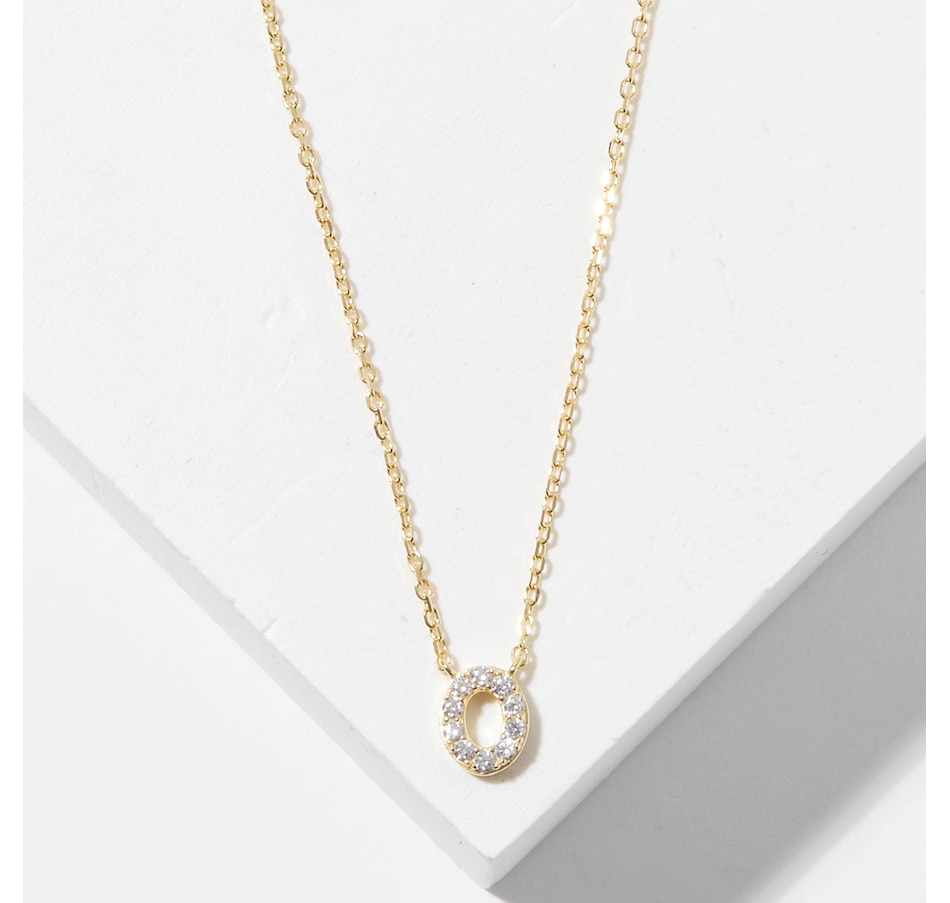 Image 726166_YGLO.jpg, Product 726-166 / Price $49.99, Diamonelle Sterling Silver Diamonelle Initial Pendant Necklace from Diamonelle on TSC.ca's Jewellery department