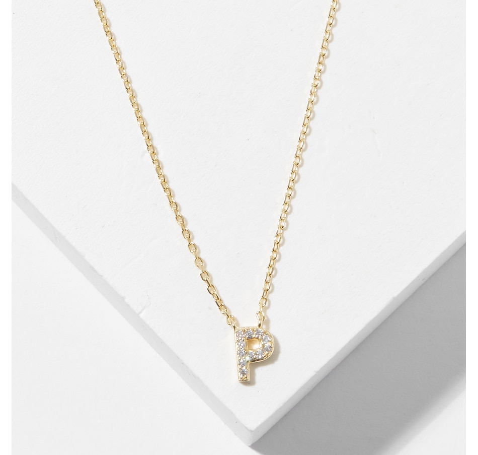 Image 726166_YGLP.jpg, Product 726-166 / Price $49.99, Diamonelle Sterling Silver Diamonelle Initial Pendant Necklace from Diamonelle on TSC.ca's Jewellery department