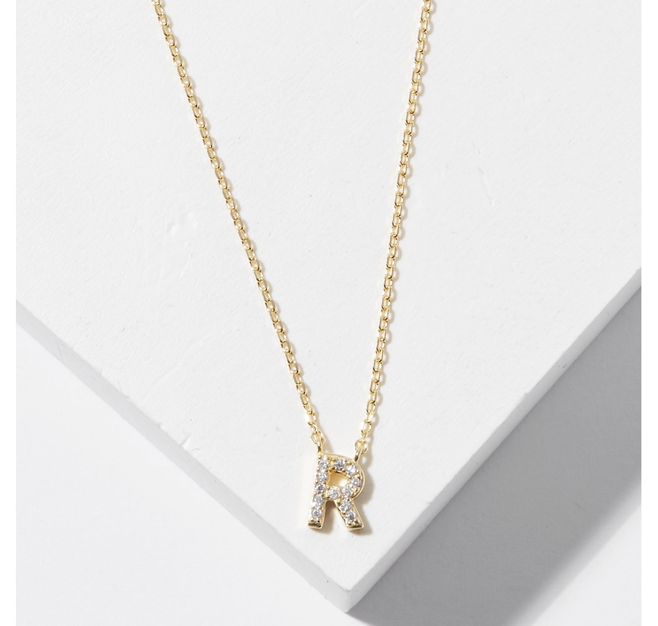 Image 726166_YGLR.jpg, Product 726-166 / Price $49.99, Diamonelle Sterling Silver Diamonelle Initial Pendant Necklace from Diamonelle on TSC.ca's Jewellery department