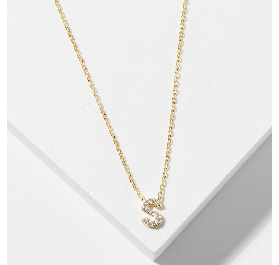 Image 726166_YGLS.jpg, Product 726-166 / Price $49.99, Diamonelle Sterling Silver Diamonelle Initial Pendant Necklace from Diamonelle on TSC.ca's Jewellery department