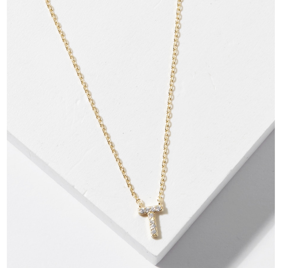 Image 726166_YGLT.jpg, Product 726-166 / Price $49.99, Diamonelle Sterling Silver Diamonelle Initial Pendant Necklace from Diamonelle on TSC.ca's Jewellery department