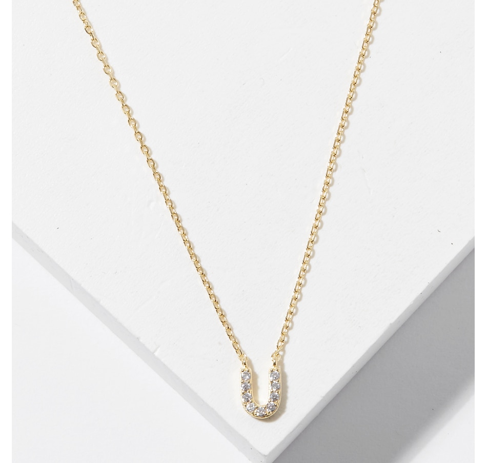 Image 726166_YGLU.jpg, Product 726-166 / Price $49.99, Diamonelle Sterling Silver Diamonelle Initial Pendant Necklace from Diamonelle on TSC.ca's Jewellery department