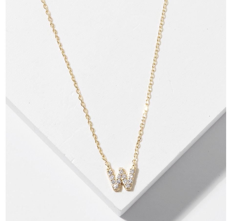 Image 726166_YGLW.jpg, Product 726-166 / Price $49.99, Diamonelle Sterling Silver Diamonelle Initial Pendant Necklace from Diamonelle on TSC.ca's Jewellery department