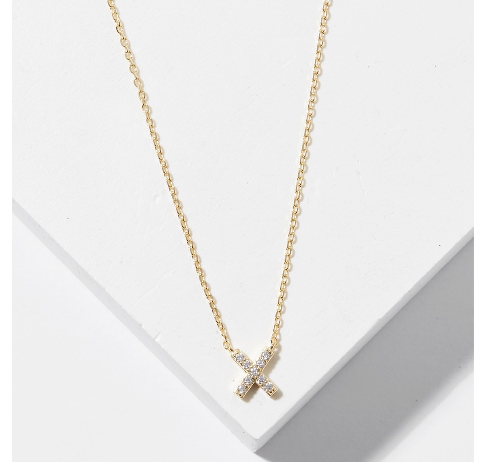 Image 726166_YGLX.jpg, Product 726-166 / Price $49.99, Diamonelle Sterling Silver Diamonelle Initial Pendant Necklace from Diamonelle on TSC.ca's Jewellery department