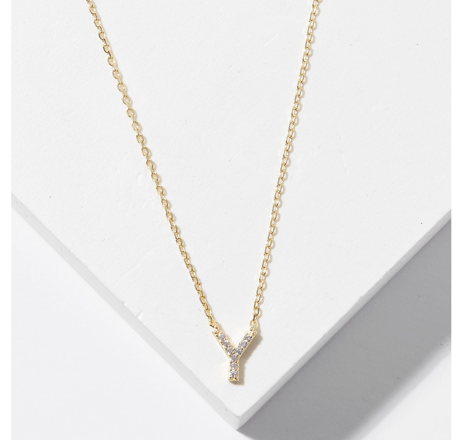 Image 726166_YGLY.jpg, Product 726-166 / Price $49.99, Diamonelle Sterling Silver Diamonelle Initial Pendant Necklace from Diamonelle on TSC.ca's Jewellery department