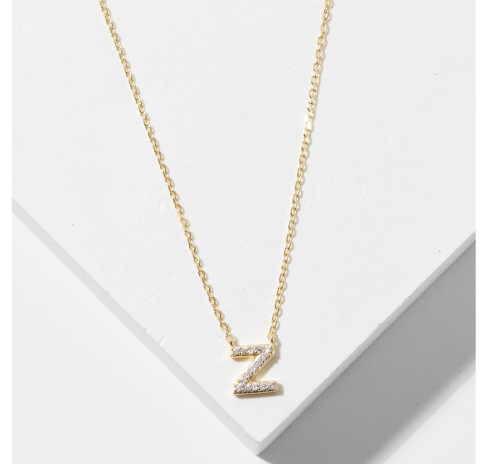 Image 726166_YGLZ.jpg, Product 726-166 / Price $49.99, Diamonelle Sterling Silver Diamonelle Initial Pendant Necklace from Diamonelle on TSC.ca's Jewellery department