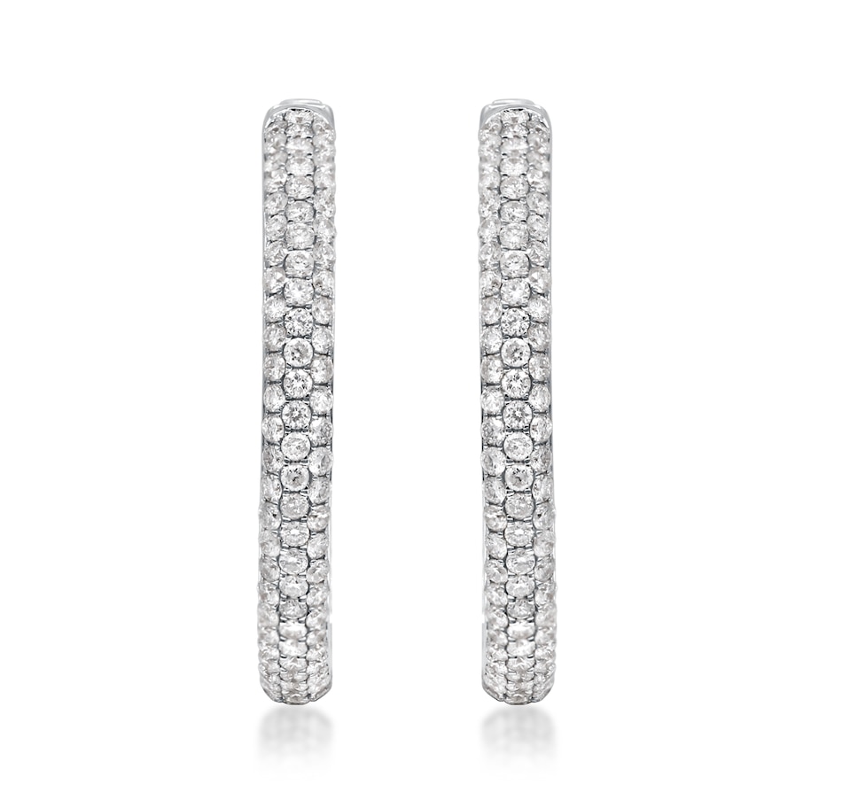 Image 726169.jpg, Product 726-169 / Price $5,499.99, 14K White Gold Diamond Hoop Earrings from Diamond Show on TSC.ca's Jewellery department
