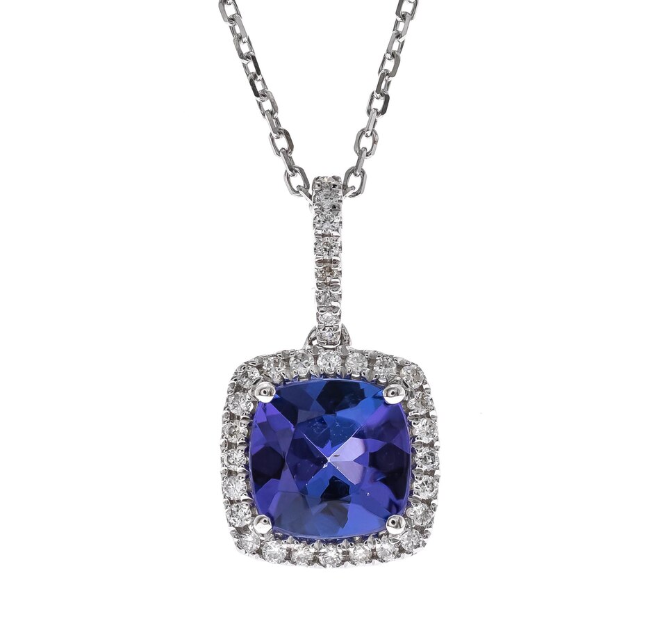 Image 726187.jpg, Product 726-187 / Price $1,899.99, Cirari 14K White Gold Square Tanzanite & Diamond Pendant with Chain from Cirari on TSC.ca's Jewellery department