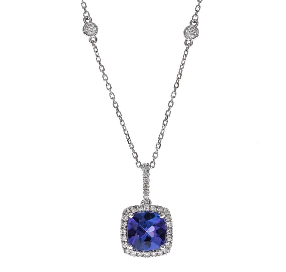 Image 726187_ALTMORE1.jpg, Product 726-187 / Price $1,899.99, Cirari 14K White Gold Square Tanzanite & Diamond Pendant with Chain from Cirari on TSC.ca's Jewellery department