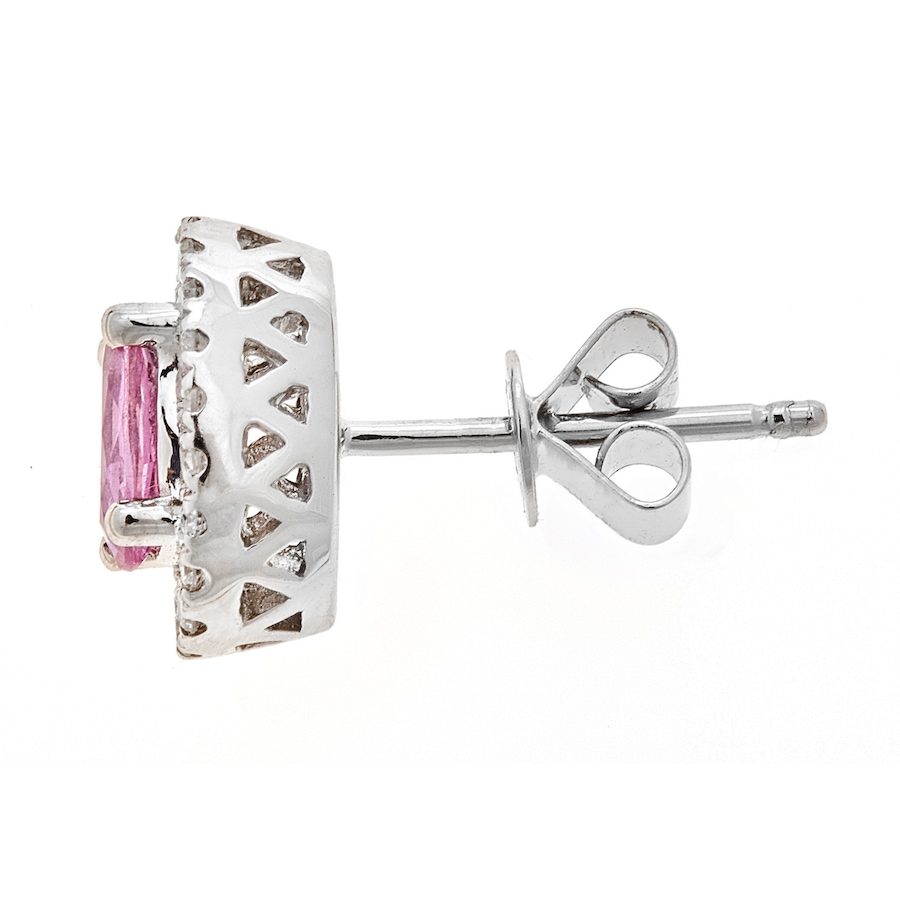 Image 726192_ALTMORE1.jpg, Product 726-192 / Price $1,299.99, Gem Creations 14K White Gold Pink Sapphire and Diamond Halo Stud Earrings from Gem Creations on TSC.ca's Jewellery department