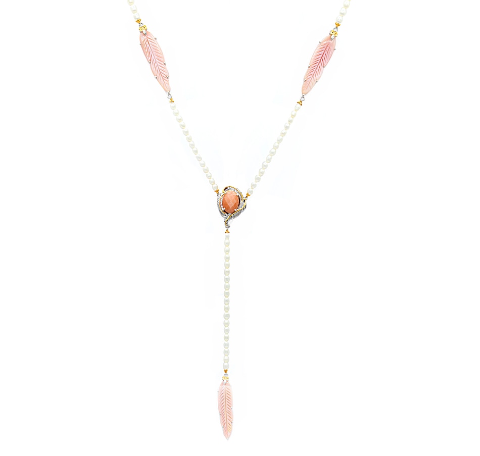 Image 726236.jpg, Product 726-236 / Price $229.99, Gems En Vogue Palladium Silver Peach Moonstone And Mother Of Pearl Necklace from Gems En Vogue on TSC.ca's Jewellery department