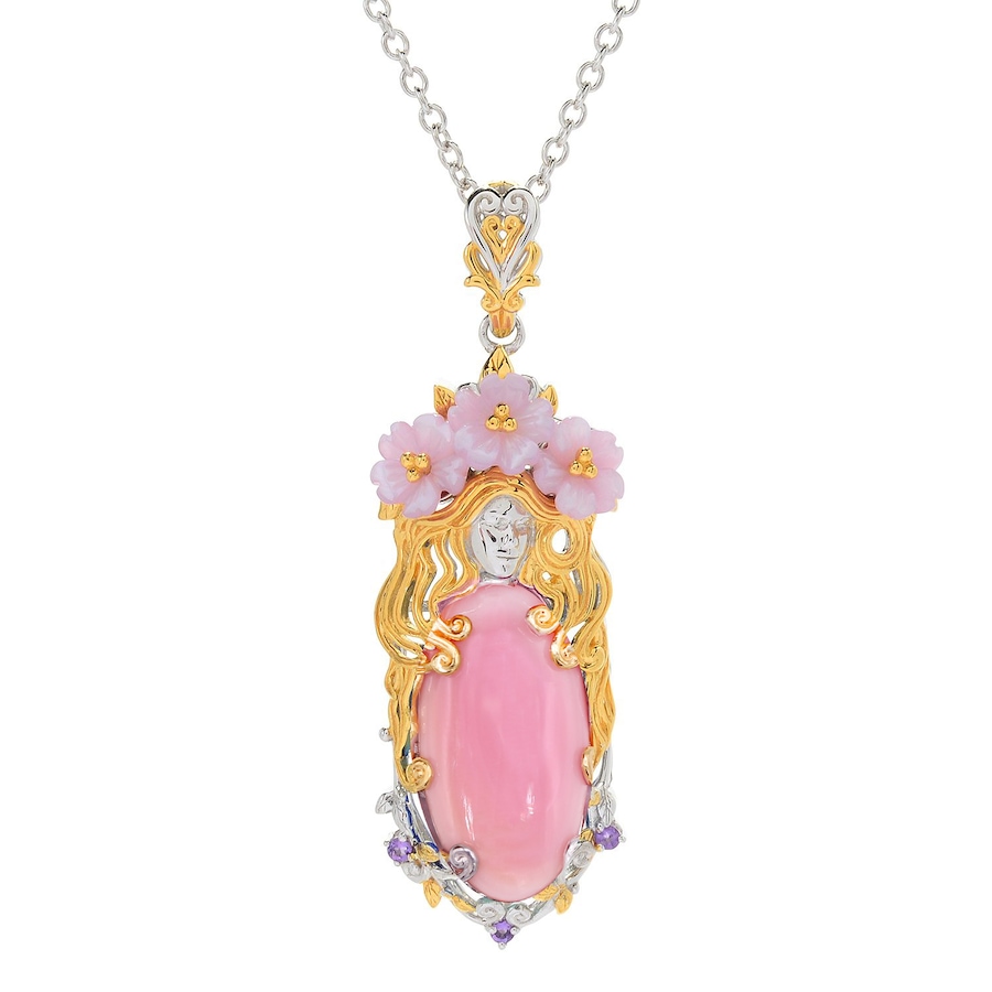 Image 726243.jpg, Product 726-243 / Price $229.99, Gems En Vogue Palladium Silver Pink Mother of Pearl Pendant And Chain from Gems En Vogue on TSC.ca's Jewellery department