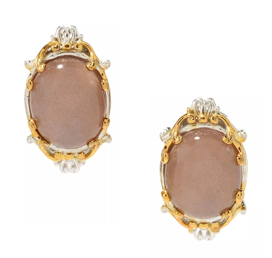 Jewellery Earrings Stud Earrings Gems En Vogue Palladium Silver Moonstone Stud Earrings