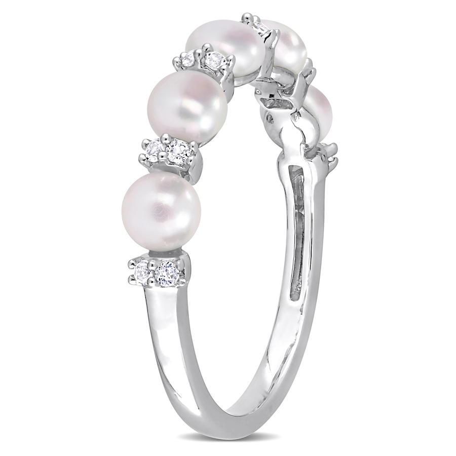 Image 726264_ALTMORE1.jpg, Product 726-264 / Price $119.99, AMOUR Pearls Sterling Silver 3.5-4mm Freshwater Cultured Pearl & White Topaz Ring from Amour Pearls on TSC.ca's Jewellery department
