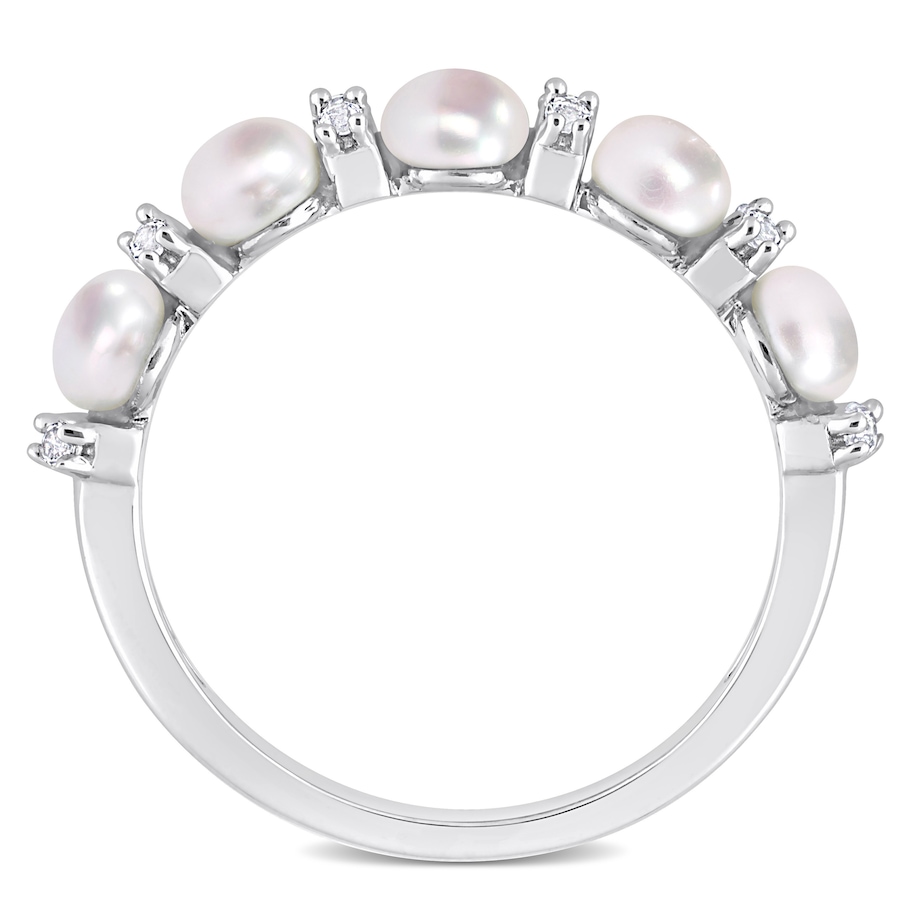 Image 726264_ALTMORE2.jpg, Product 726-264 / Price $119.99, AMOUR Pearls Sterling Silver 3.5-4mm Freshwater Cultured Pearl & White Topaz Ring from Amour Pearls on TSC.ca's Jewellery department