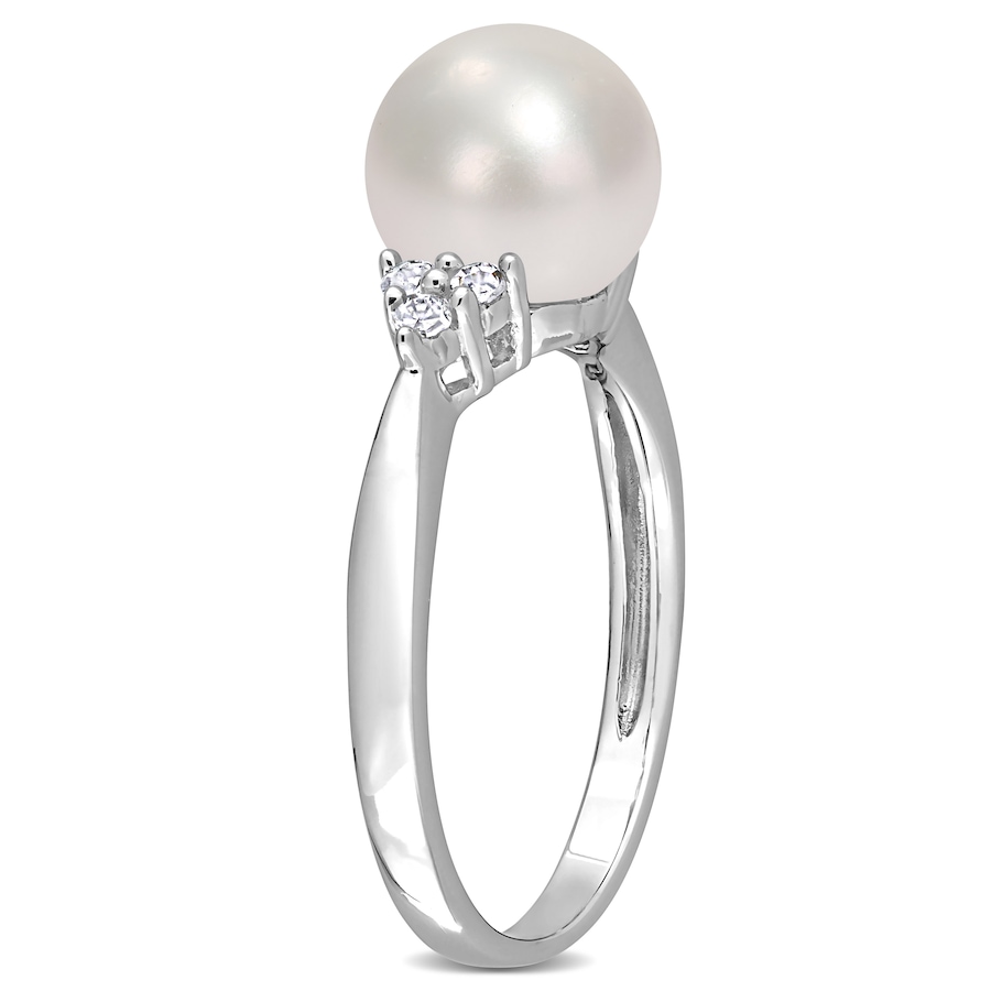 Image 726265_ALTMORE1.jpg, Product 726-265 / Price $189.99, AMOUR Pearls Sterling Silver 8-8.5mm Freshwater Cultured Pearl & Diamond Ring from Amour Pearls on TSC.ca's Jewellery department