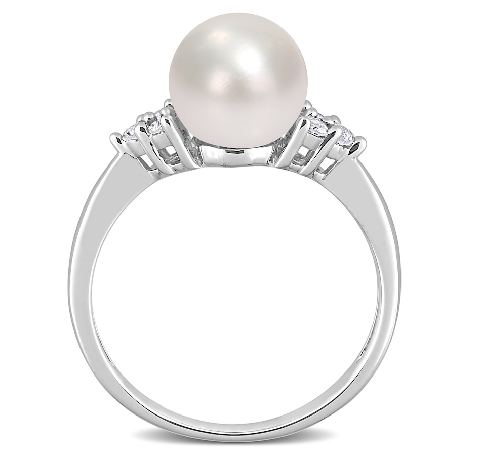Image 726265_ALTMORE2.jpg, Product 726-265 / Price $189.99, AMOUR Pearls Sterling Silver 8-8.5mm Freshwater Cultured Pearl & Diamond Ring from Amour Pearls on TSC.ca's Jewellery department