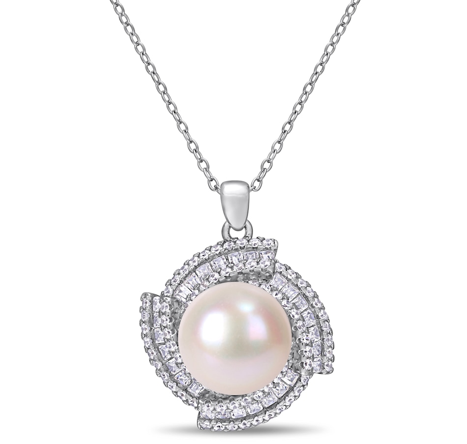 Image 726271.jpg, Product 726-271 / Price $99.99, AMOUR Pearls Sterling Silver 12-12.5mm Freshwater Cultured Pearl & Cubic Zirconia from Amour Pearls on TSC.ca's Jewellery department