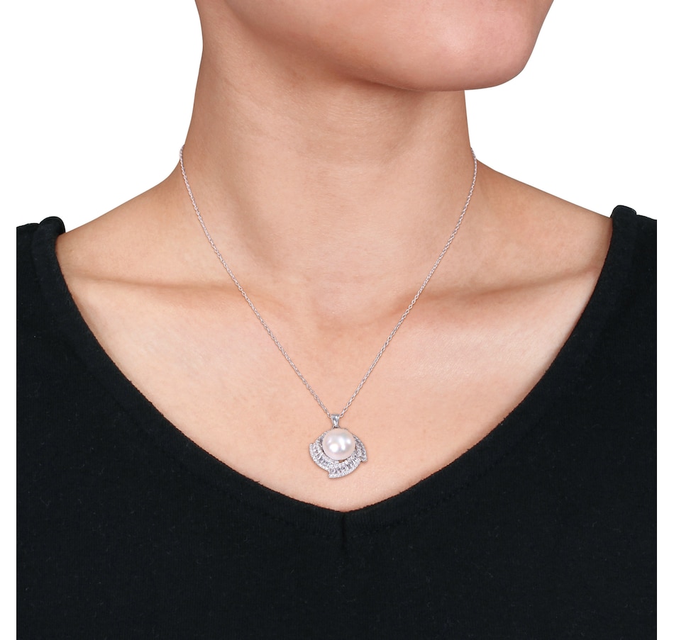 Image 726271_ALTMORE2.jpg, Product 726-271 / Price $99.99, AMOUR Pearls Sterling Silver 12-12.5mm Freshwater Cultured Pearl & Cubic Zirconia from Amour Pearls on TSC.ca's Jewellery department
