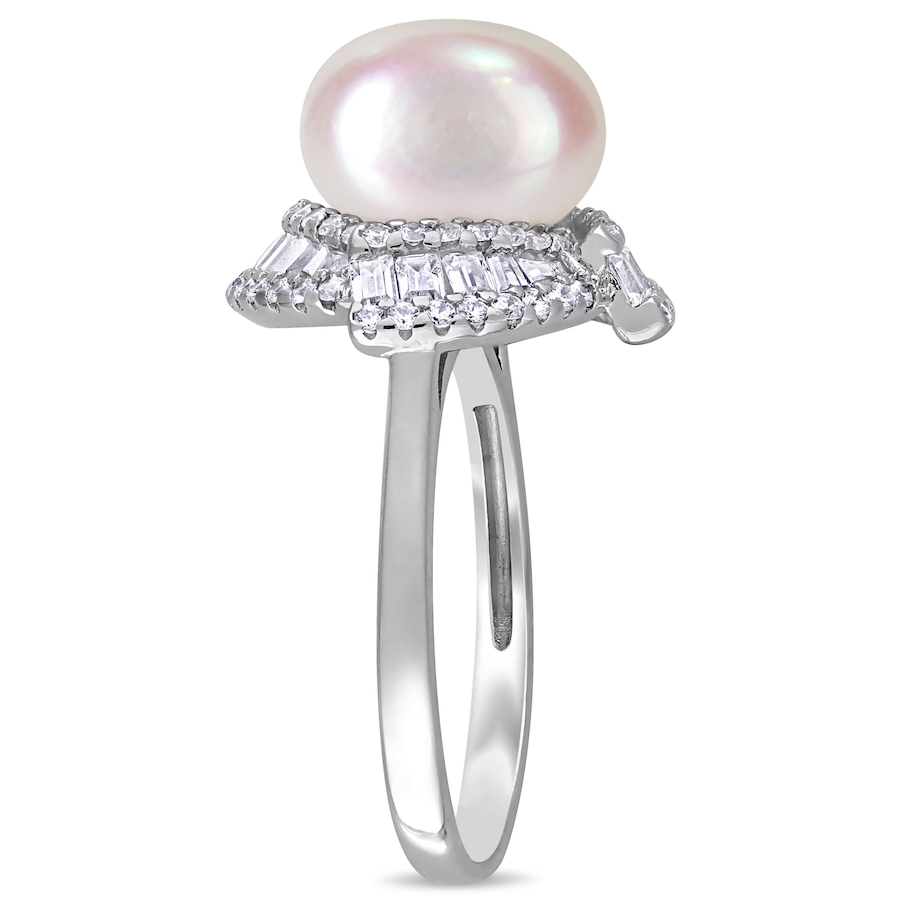 Image 726273_ALTMORE1.jpg, Product 726-273 / Price $129.99, AMOUR Pearls Sterling Silver 10-10.5mm Freshwater Cultured Pearl & Cubic Zirconia Ring from Amour Pearls on TSC.ca's Jewellery department