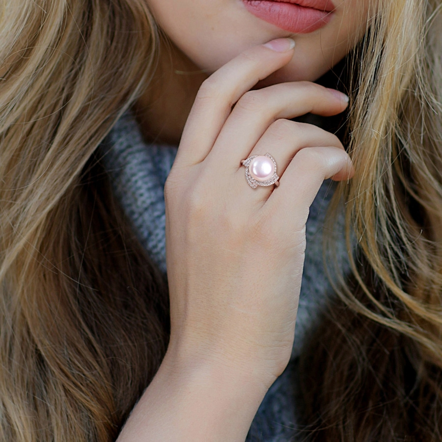 Image 726273_ALTMORE4.jpg, Product 726-273 / Price $129.99, AMOUR Pearls Sterling Silver 10-10.5mm Freshwater Cultured Pearl & Cubic Zirconia Ring from Amour Pearls on TSC.ca's Jewellery department