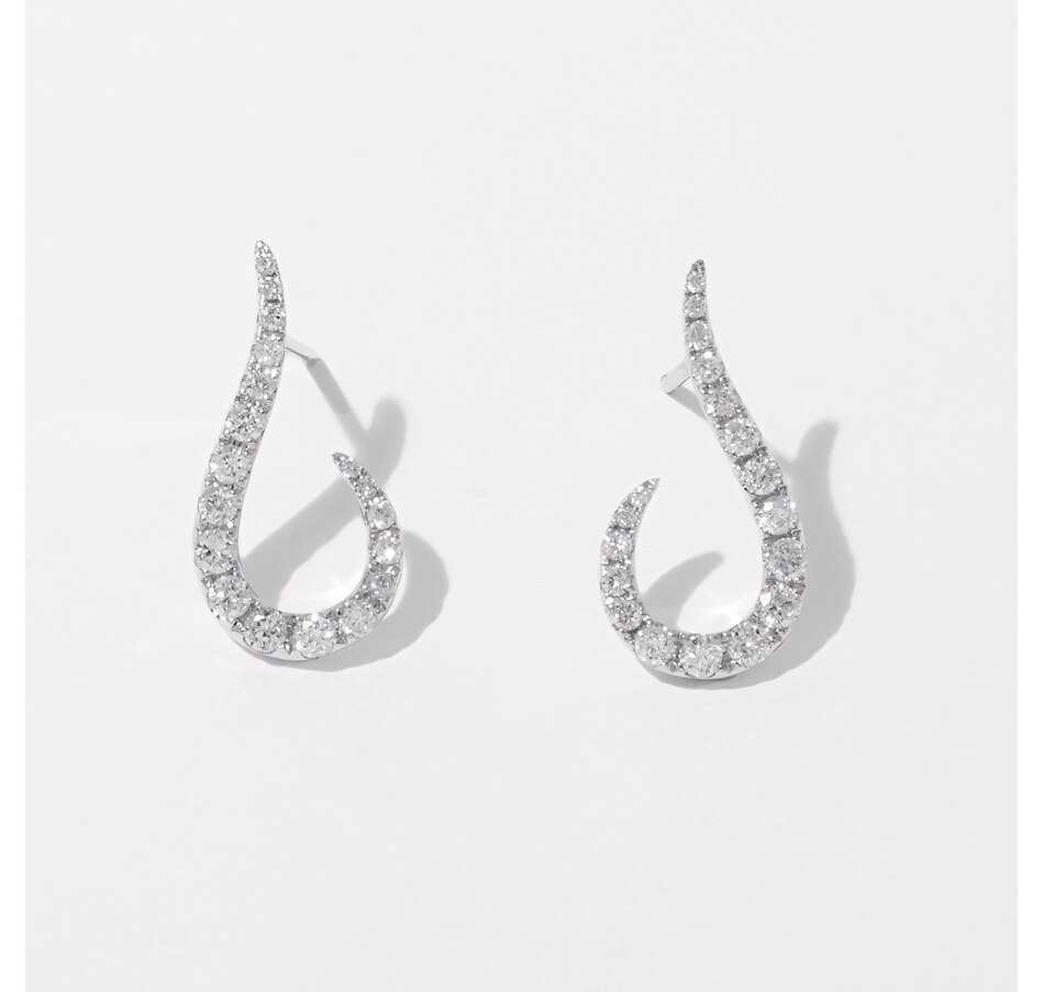 Image 726304.jpg, Product 726-304 / Price $1,159.99, 14K White Gold "J" Diamond Earrings from Diamond Show on TSC.ca's Jewellery department