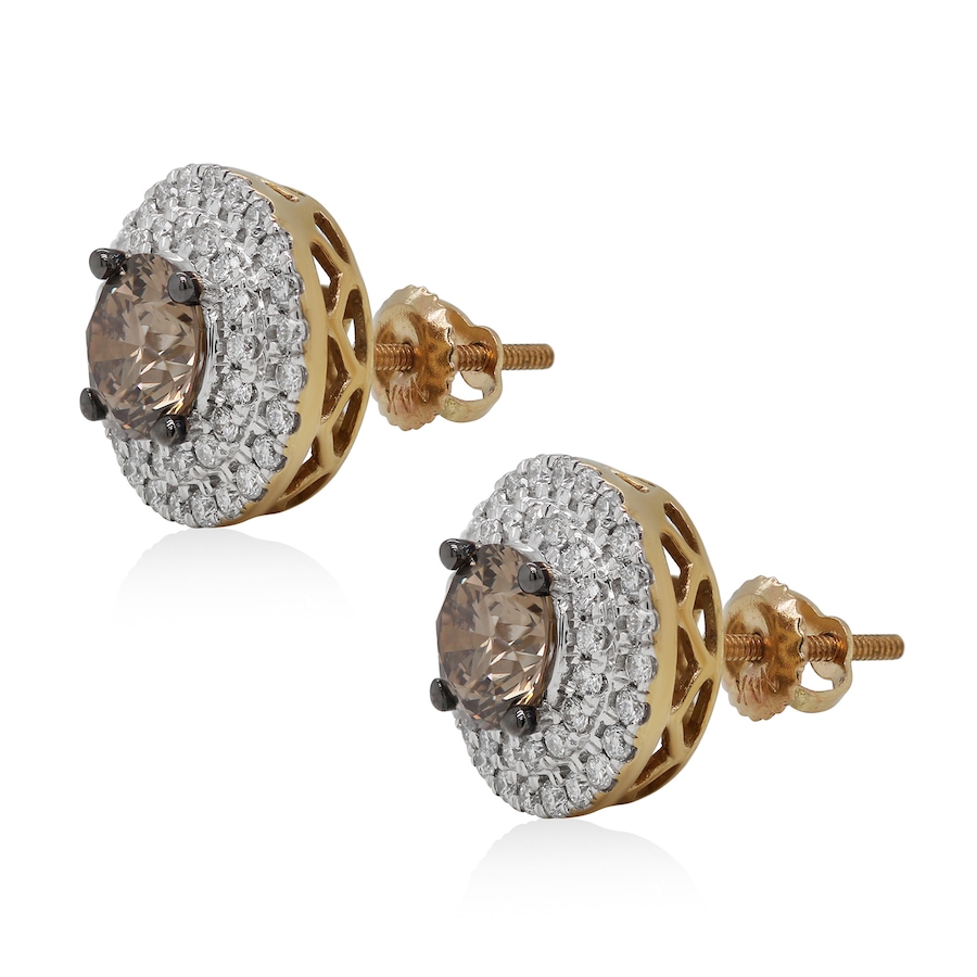 Image 726313_ALTMORE2.jpg, Product 726-313 / Price $2,699.99, EVERA Diamonds 14K Gold 2.75 av. ctw Champagne and White Diamond Earrings from Evera Diamonds on TSC.ca's Jewellery department