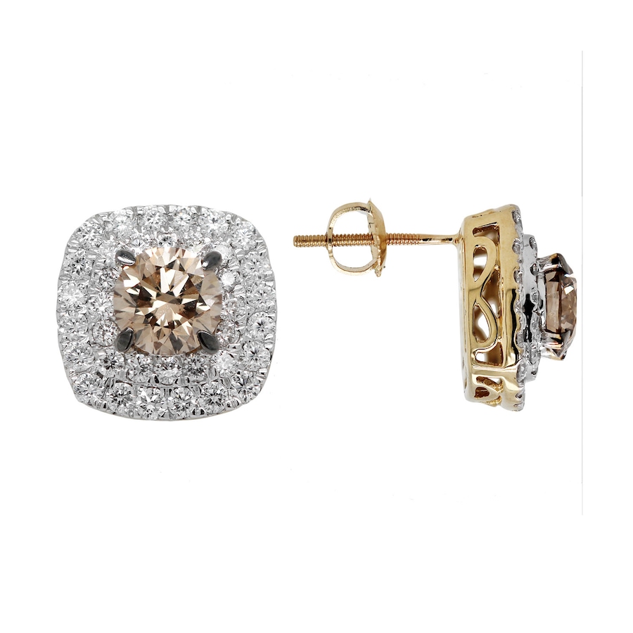 Image 726314_ALTMORE2.jpg, Product 726-314 / Price $2,899.99, EVERA Diamonds 14K Gold 3.50 av. ctw Champagne and White Diamond Earrings from Evera Diamonds on TSC.ca's Jewellery department