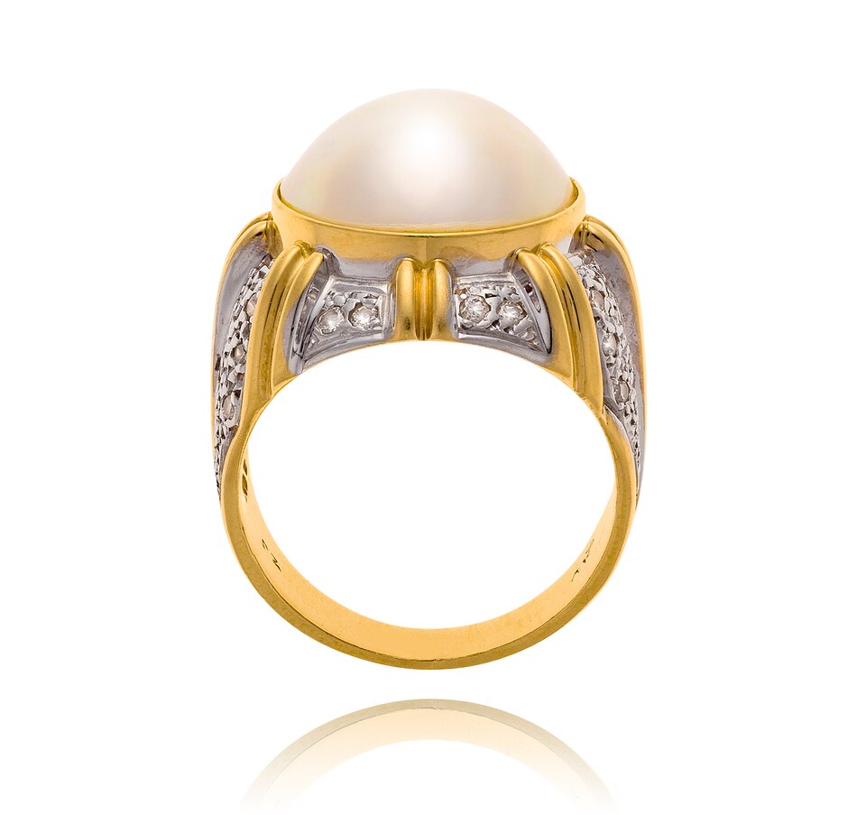 Image 726349_ALTMORE2.jpg, Product 726-349 / Price $1,795.00, Estate Originals 14K Yellow Gold and Rhodium Enhanced Mabé Pearl Ring with Diamonds, 0.50 ctw from Estate Originals on TSC.ca's Jewellery department