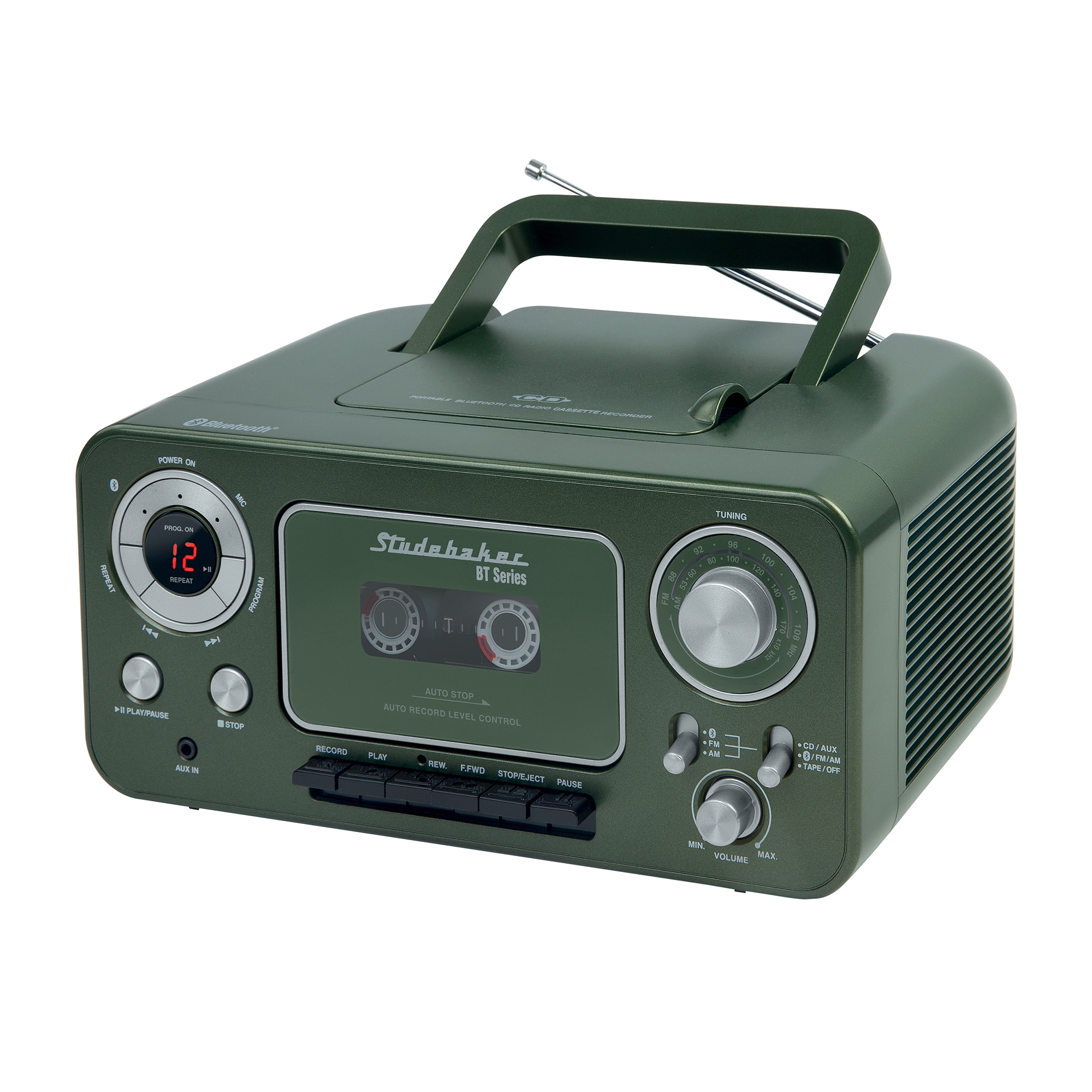 Studebaker Retro Portable CD Player with AM/FM Radio, Cassette