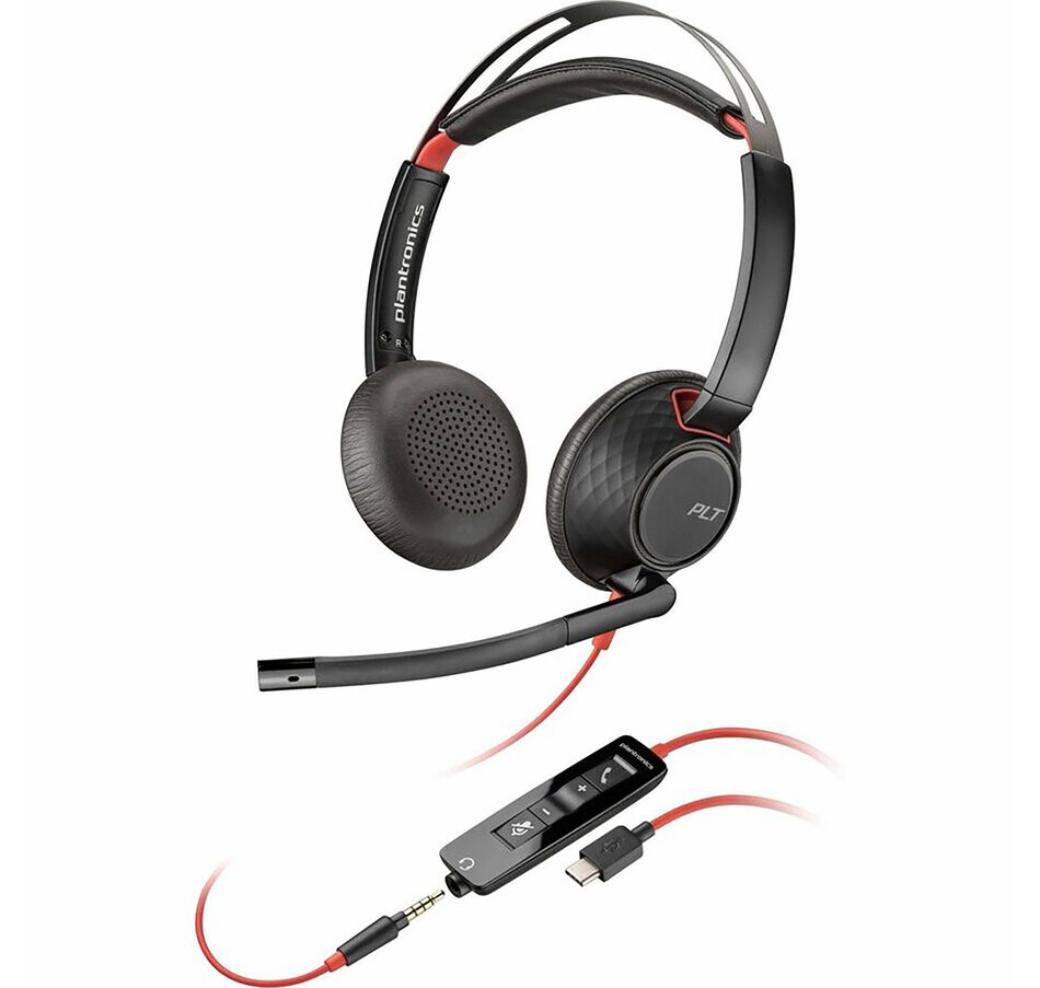 Image 726459.jpg, Product 726-459 / Price $109.99, Poly Blackwire 5220 Stereo USB-C Headset with 3.5-mm Plug and USB-C/A Adapter from Poly on TSC.ca's Electronics department