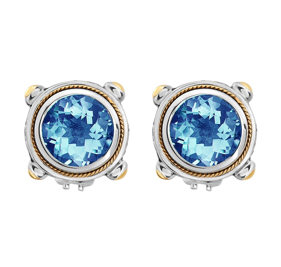 Image 726510.jpg, Product 726-510 / Price $649.99, EFFY Sterling Silver and 18K Yellow Gold Blue Topaz Stud Earrings from Effy Jewellery on TSC.ca's Jewellery department