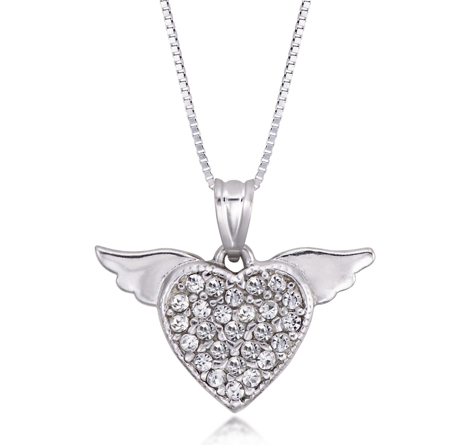 Image 726873.jpg, Product 726-873 / Price $249.99, TruGold 10K White Gold Wing And Heart Pendant With Chain from TruGold on TSC.ca's Jewellery department