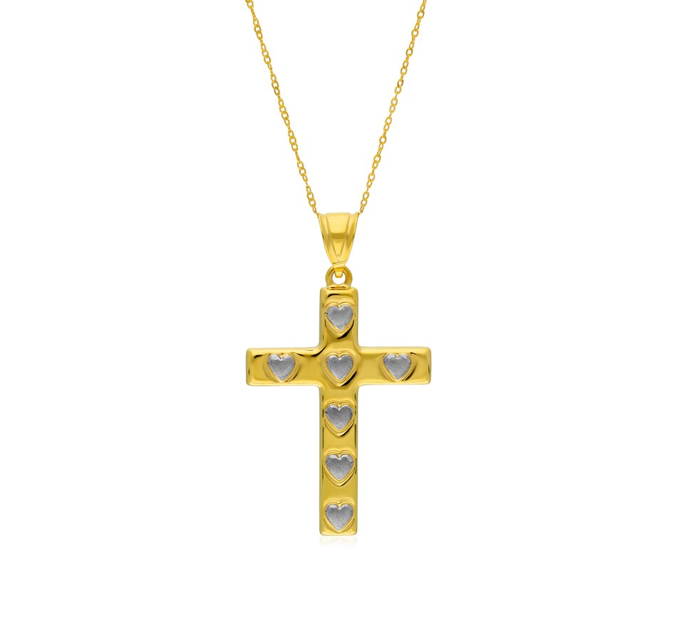 Image 726887.jpg, Product 726-887 / Price $249.99, TruGold 10K Two-Tone Gold Heart Cross Pendant with Chain from TruGold on TSC.ca's Jewellery department