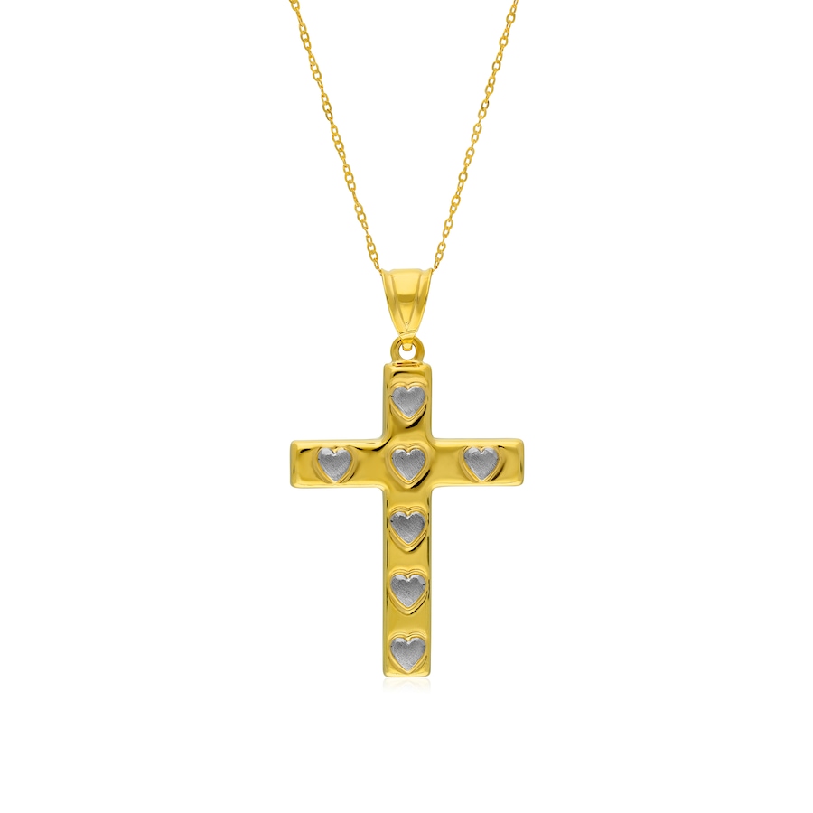 Image 726887.jpg, Product 726-887 / Price $249.99, TruGold 10K Two-Tone Gold Heart Cross Pendant with Chain from TruGold on TSC.ca's Jewellery department