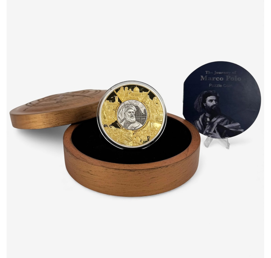 Image 727039.jpg, Product 727-039 / Price $999.95, 2025 Journey of Marco Polo Five-Ounce Fine Silver Layered Puzzle Coin (250 Francs, Djibouti) from Canadian Coin & Currency on TSC.ca's Coins department