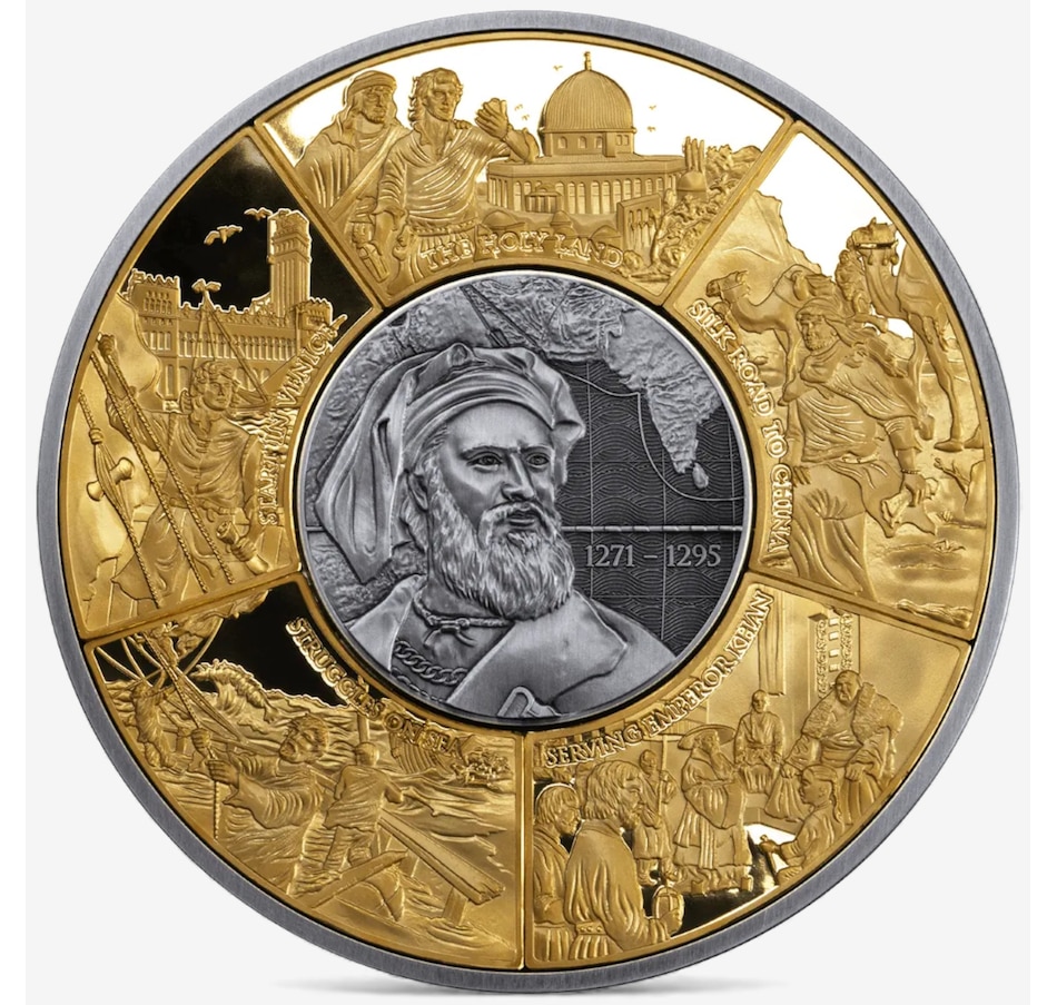 Image 727039_ALTMORE2.jpg, Product 727-039 / Price $999.95, 2025 Journey of Marco Polo Five-Ounce Fine Silver Layered Puzzle Coin (250 Francs, Djibouti) from Canadian Coin & Currency on TSC.ca's Coins department