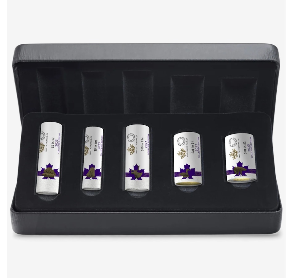 Image 727047_ALTMORE14.jpg, Product 727-047 / Price $999.95, Complete 2023 Special Wrap Coin Collection Including all First-Strikes, Half-Dollars and Commemoratives Queen Elizabeth and King Charles Issues (total 18 mint rolls, 560 coins) from Royal Canadian Mint (RCM) on TSC.ca's Coins department
