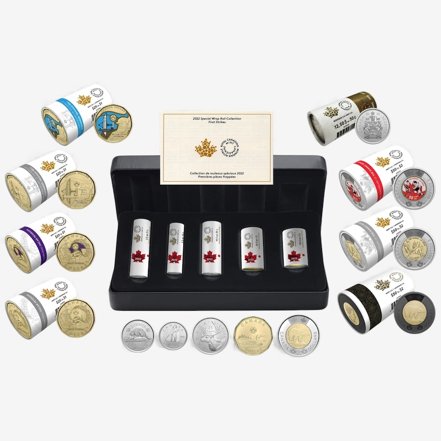 Image 727048.jpg, Product 727-048 / Price $649.95, Complete 2022 Special Wrap Coin Collection Including all First-Strikes, Half-Dollars and Commemoratives (total 11 mint rolls, 330 coins) from Royal Canadian Mint (RCM) on TSC.ca's Coins department