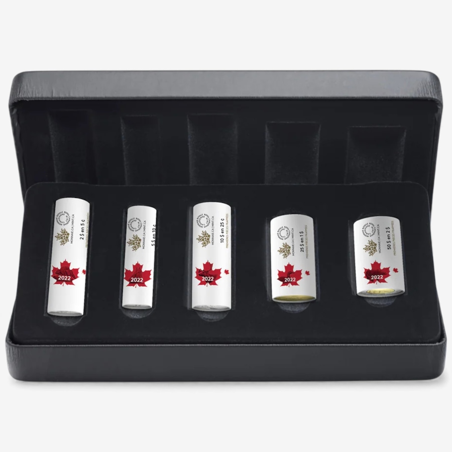 Image 727048_ALTMORE14.jpg, Product 727-048 / Price $649.95, Complete 2022 Special Wrap Coin Collection Including all First-Strikes, Half-Dollars and Commemoratives (total 11 mint rolls, 330 coins) from Royal Canadian Mint (RCM) on TSC.ca's Coins department